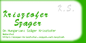krisztofer szager business card